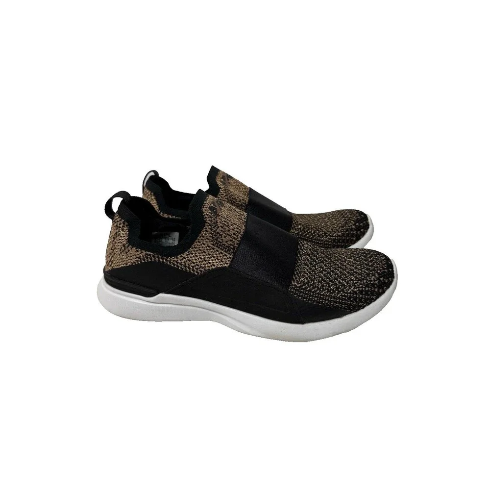 AP TechLoom Bliss Lululemon Women’s Shoe Black Gold Knit Athletic Size 8 - Picture 1 of 9
